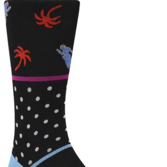 BUGATCHI MEN'S MERCERIZED COTTON PALM TREES SOCKS OS NWT - Picture 5 of 6